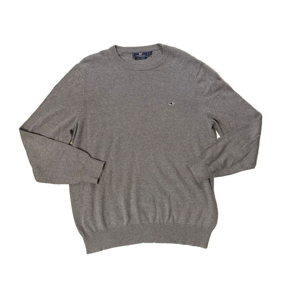 Vineyard Vines Pullover Men’s With Cashmere Size L Gray Long Sleeve Soft Classic